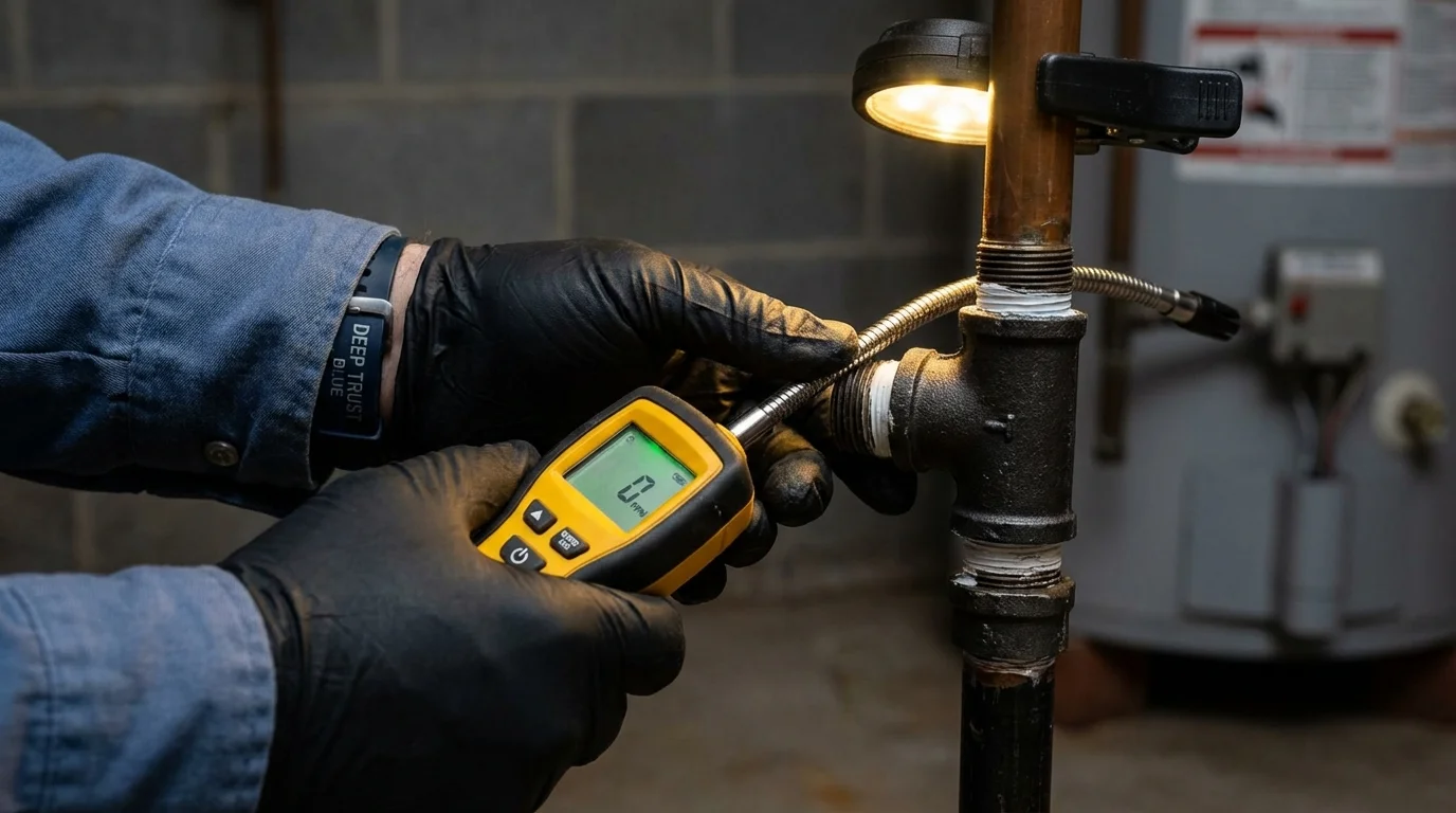 Gas leak detection with electronic sniffer by Johns Plumbing LLC in Vidalia